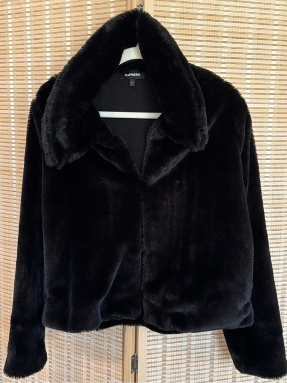 Express Black Faux Fur Teddy Jacket